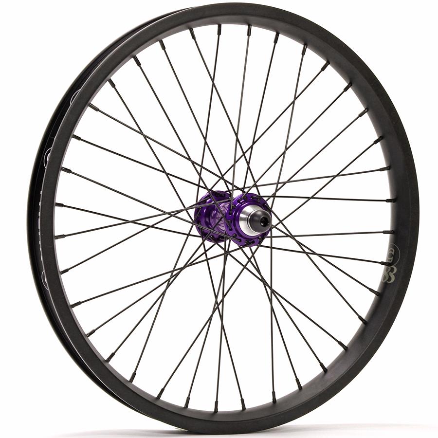 Profile Mini / Cinema 888 Front Custom Wheel Purple Hub with Black Rim