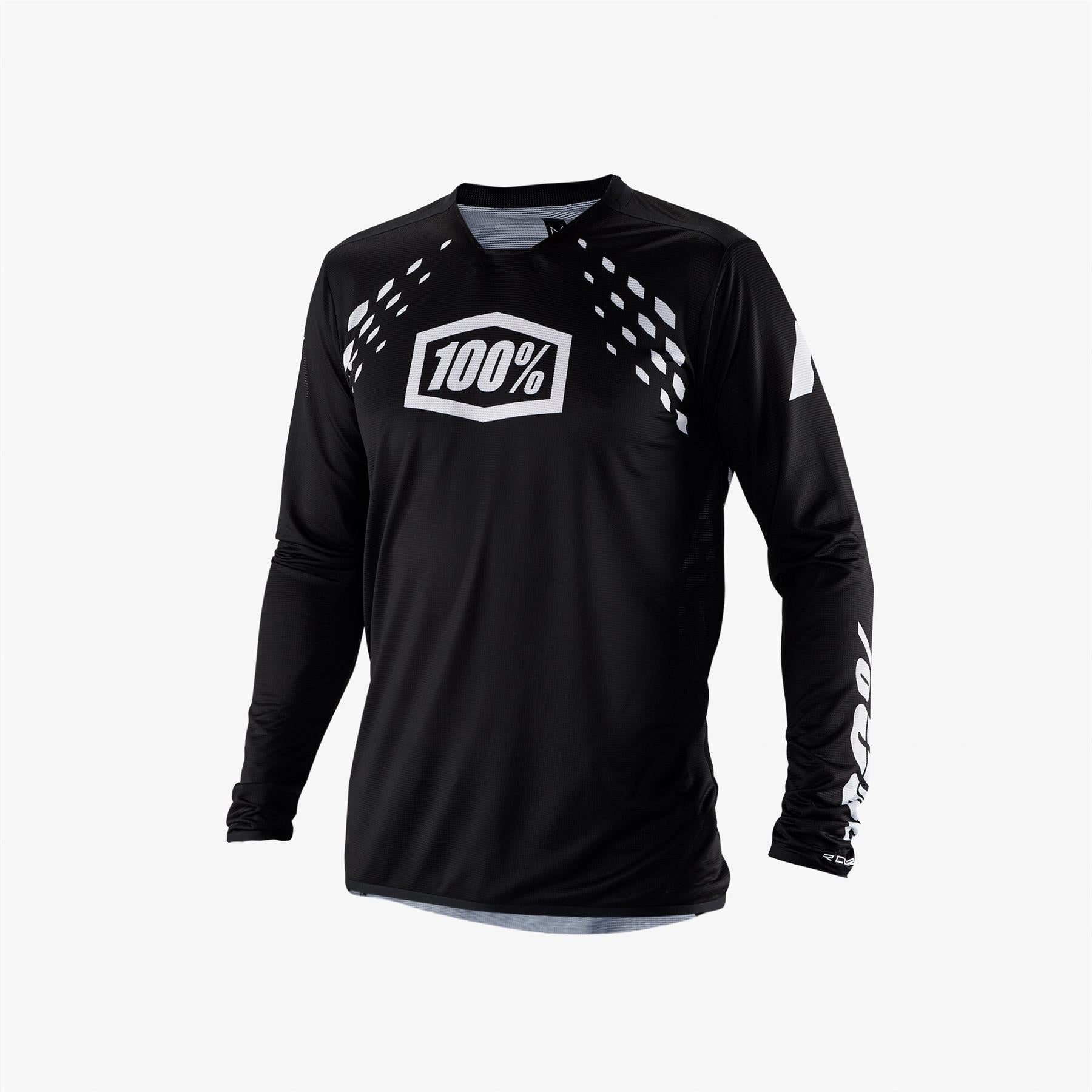 An image of 100% R-Core X Race Jersey - Black/White Large Race Tops