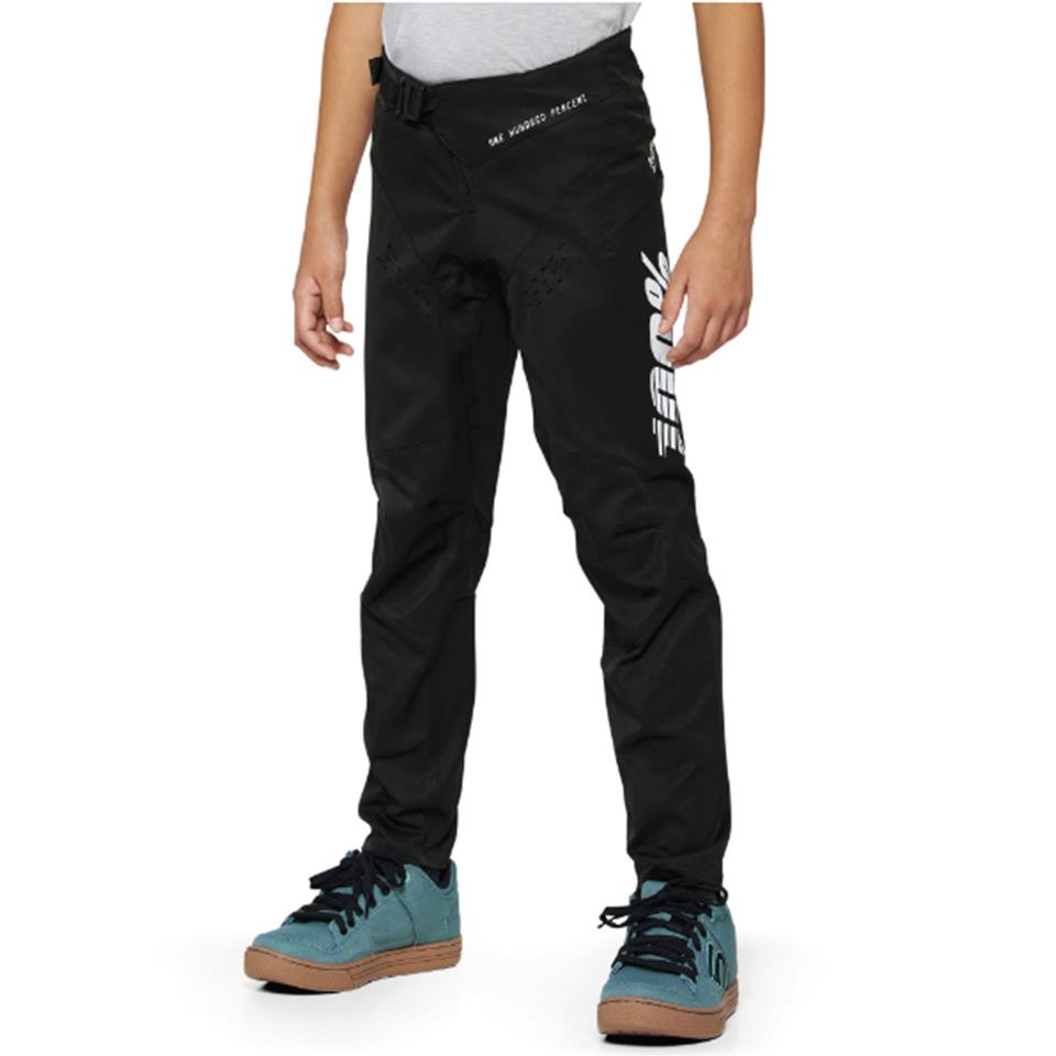 An image of 100% R-Core 2022 Youth Race Pants - Black 24 Race Pants