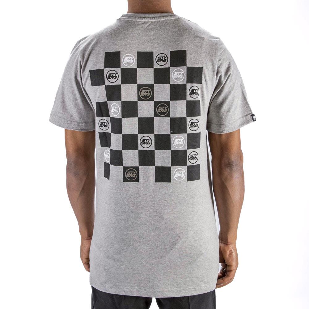 Stay Strong Checker T-Shirt - Grey XX Large
