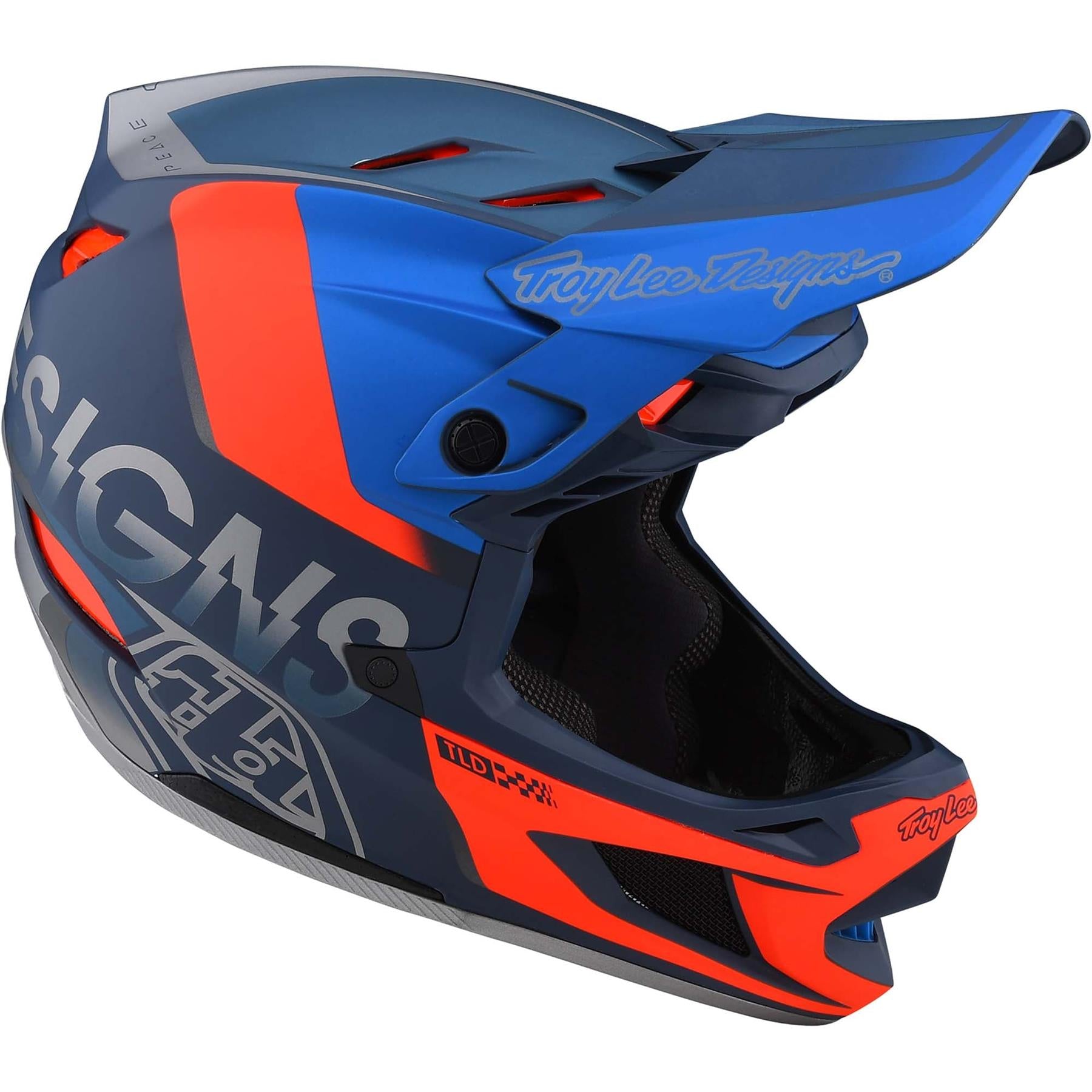 Troy Lee D4 Composite Race Helmet - Qualifier Slate/Red X Small