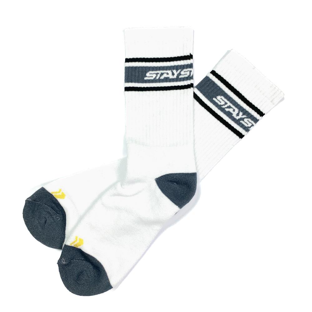 Stay Strong Stripe Socks -White Large/X Large