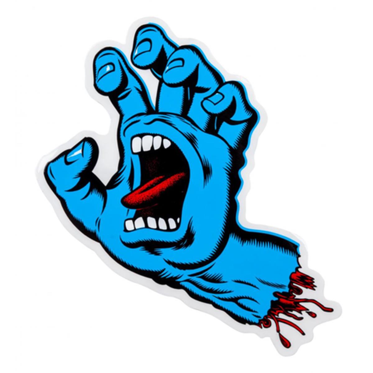 An image of Santa Cruz Screaming Hand Sticker Blue 3" (Single) Sticker Packs