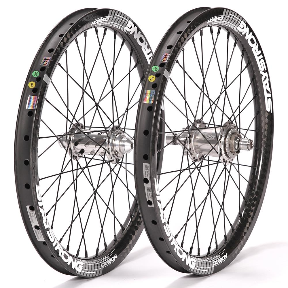 An image of Onyx BMX Ultra Disc ISO HG / Stay Strong Carbon V3 Pro 1.75 Custom Race Wheelset...