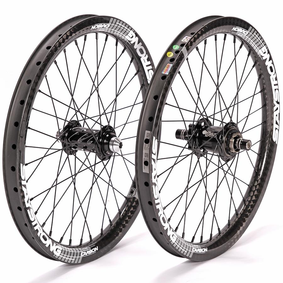 An image of Onyx BMX Ultra Disc ISO HG / Stay Strong Carbon V3 Pro 1.75 Custom Race Wheelset...
