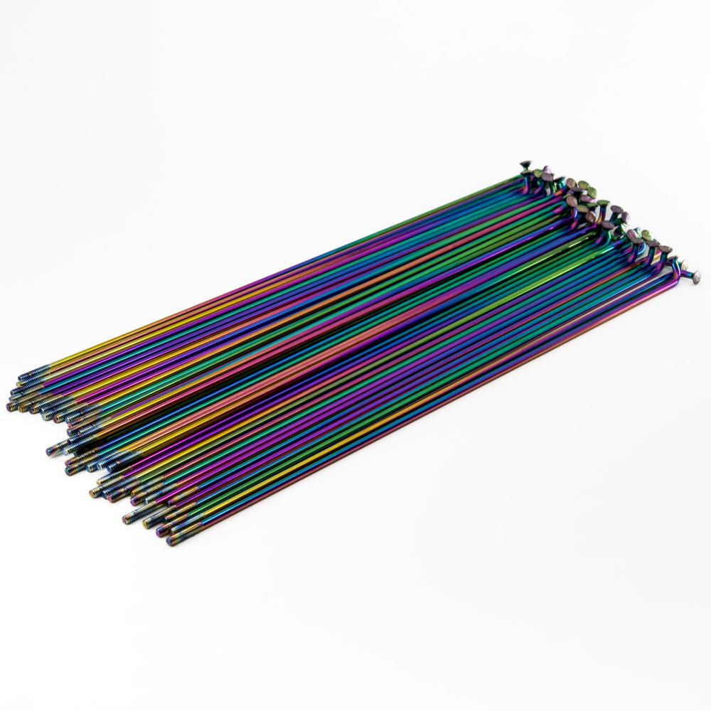 Source Double Butted Spokes (40 Pack) - Rainbow 194mm