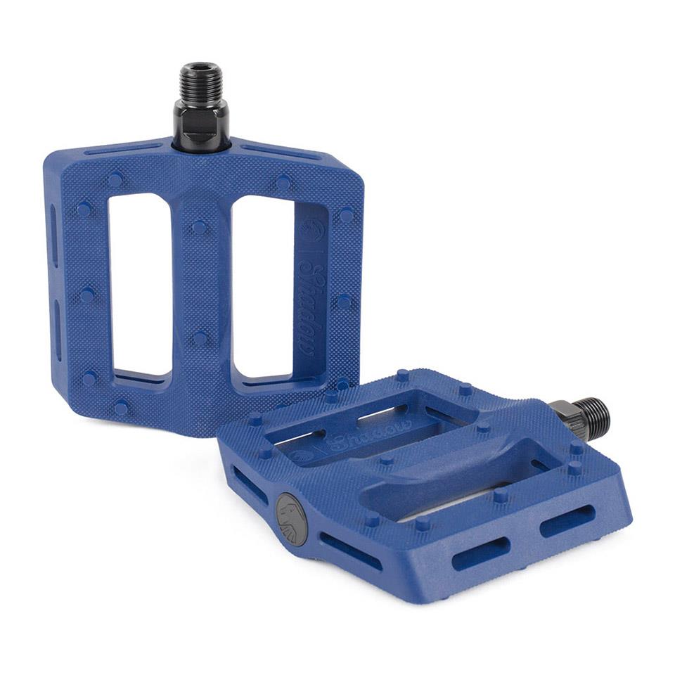 An image of Shadow Surface Plastic Pedals Navy BMX Pedals