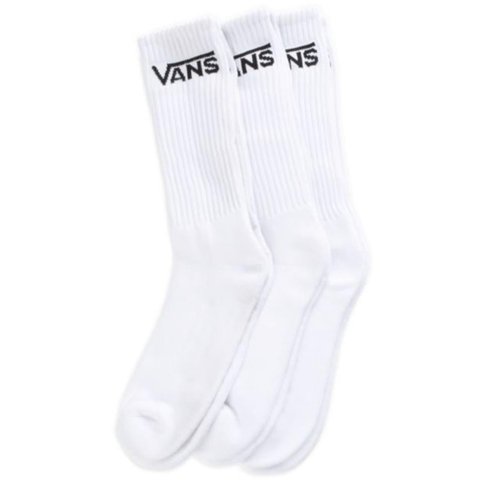 Vans Classic Crew Socks 3 Pack - White UK 8.5-12