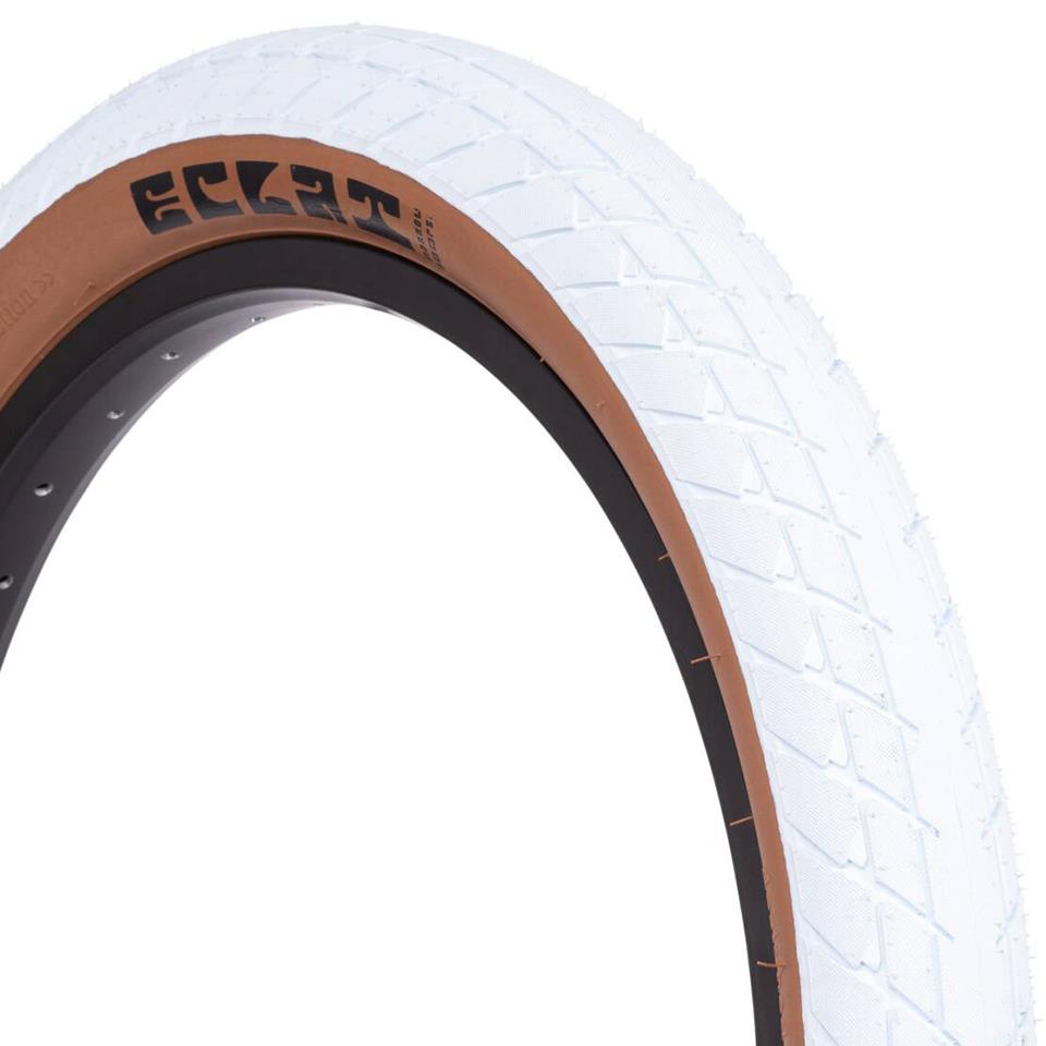 An image of Eclat Morrow Tyre White With Gum Sidewall / 2.4" BMX Tyres