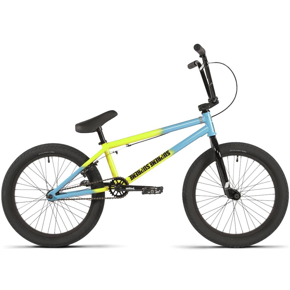United Supreme BMX Bike Yellow With Turquoise Fade