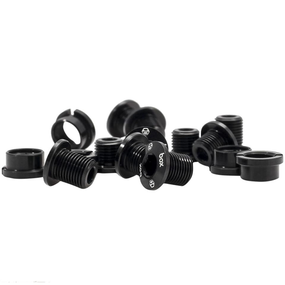 An image of Box One 7075 Alloy Race Chainring Bolts (15pcs) Black Miscellaneous