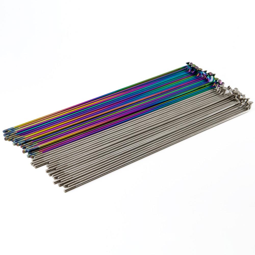 Source Stainless Spokes (40 Pack) - Rainbow/Silver 184mm