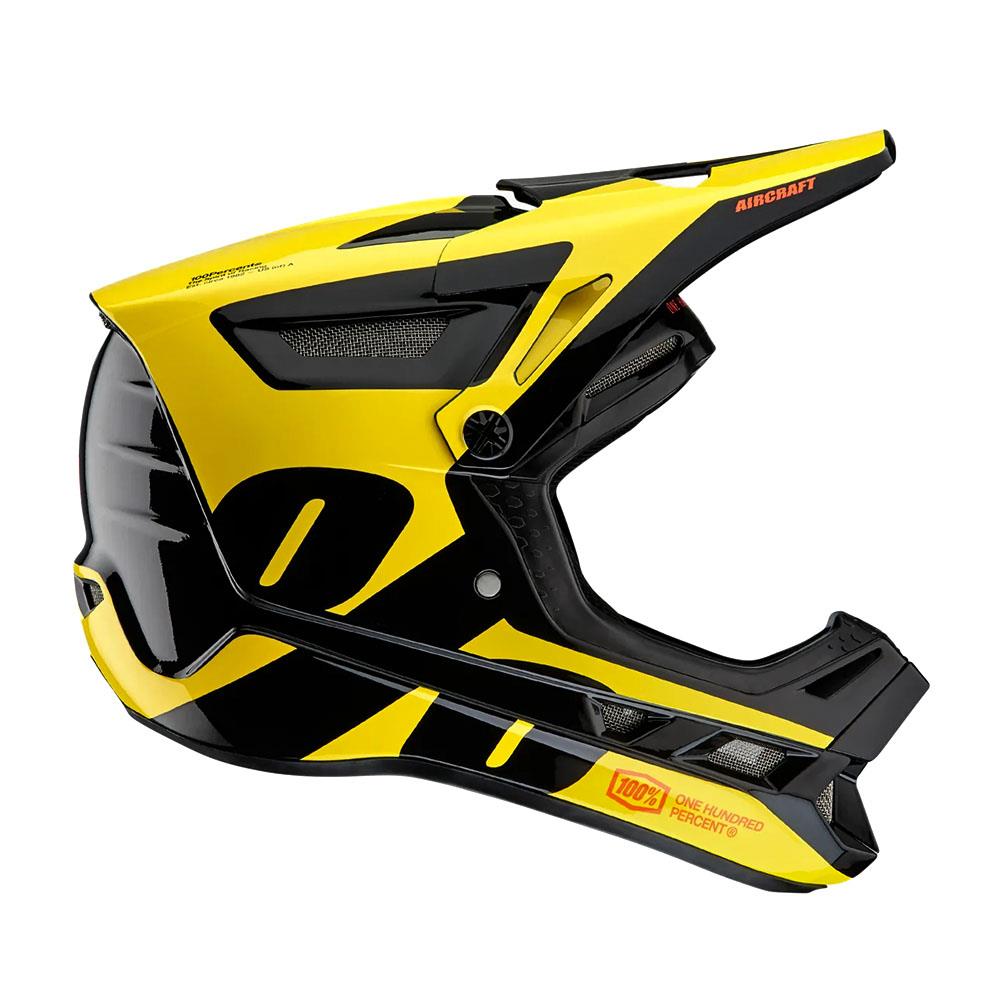 An image of 100% Aircraft Composite Race Helmet - Neon Yellow Large Race Helmets