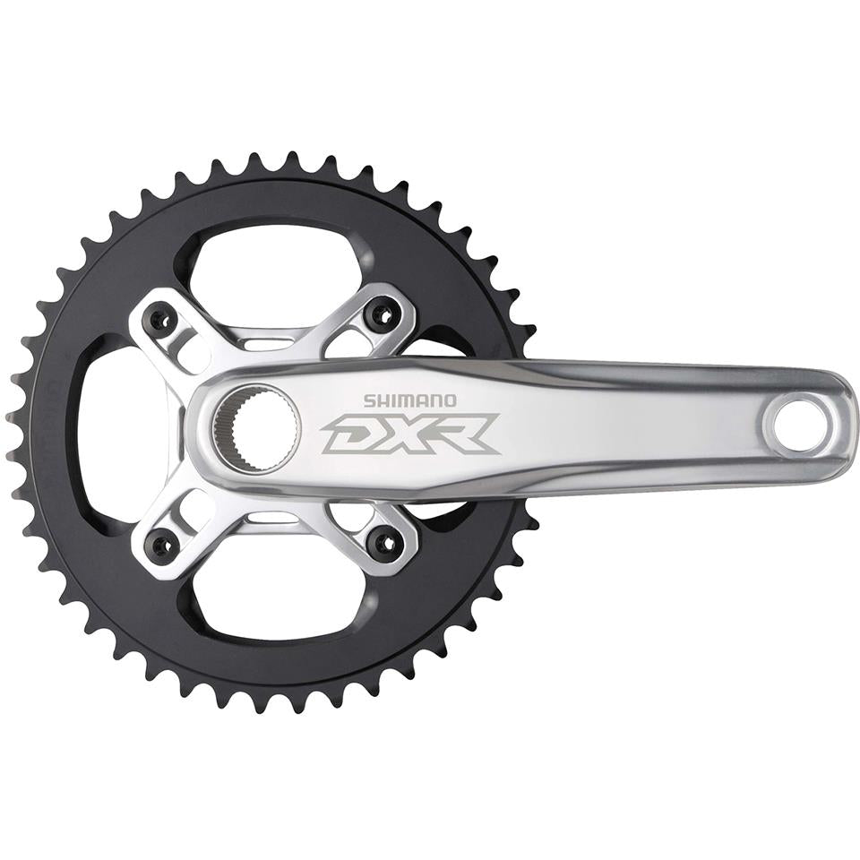 An image of Shimano DXR FC-MX71 HollowTech II Race Crank Set Silver / 175mm BMX Cranks