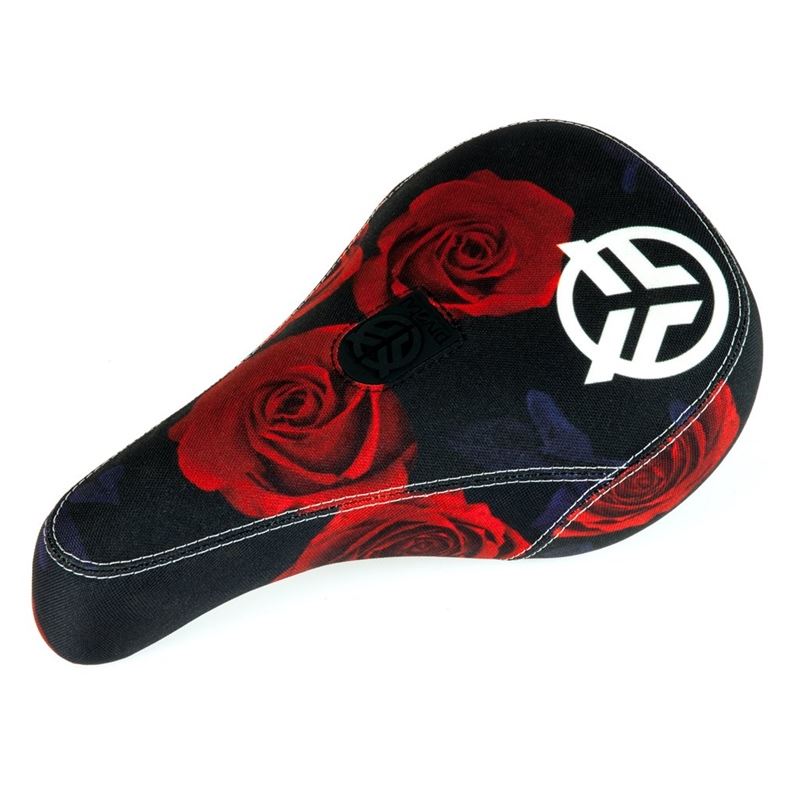 An image of Federal Mid Roses Pivotal Seat Black and Rose Print BMX Seats