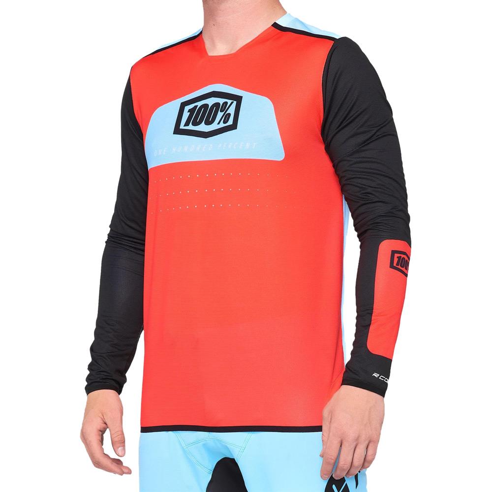 100% R-Core X Race Jersey - Fluo Red/Black Small