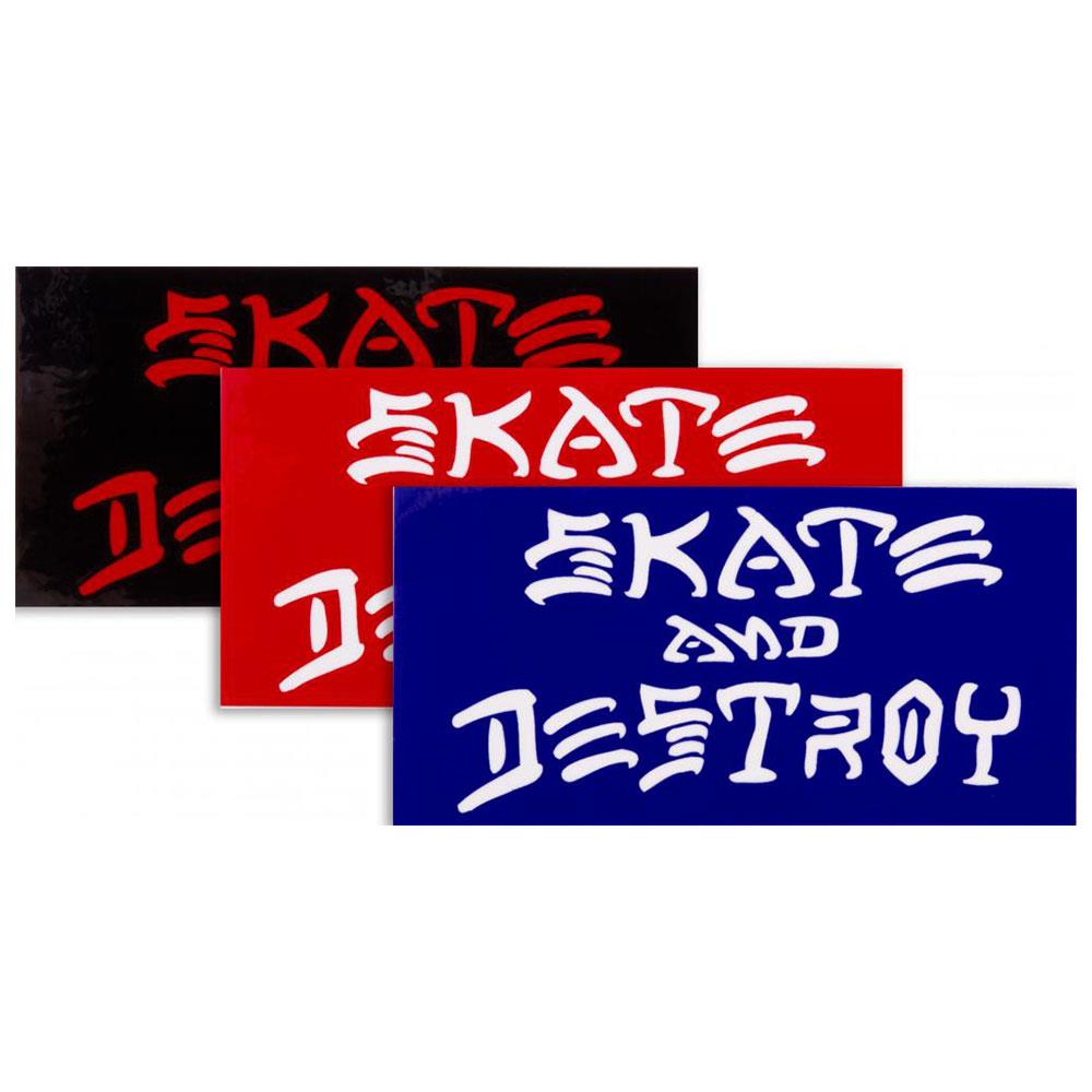 An image of Thrasher Sticker - Skate & Destroy - Black or Red or Blue (Single) Sticker Packs