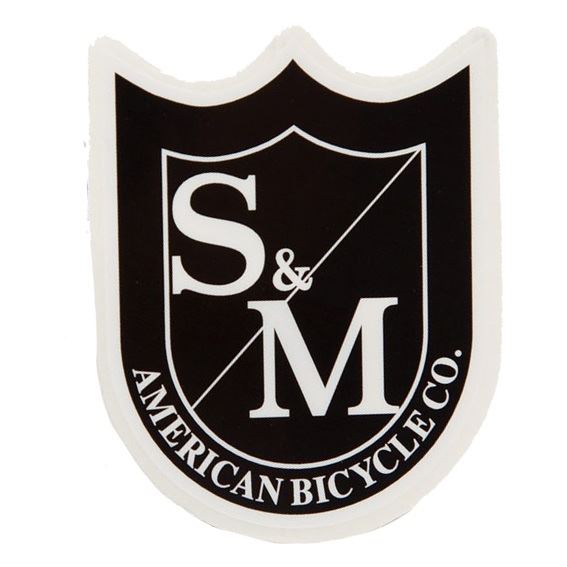 S&M Small Shield Sticker Black/White Black