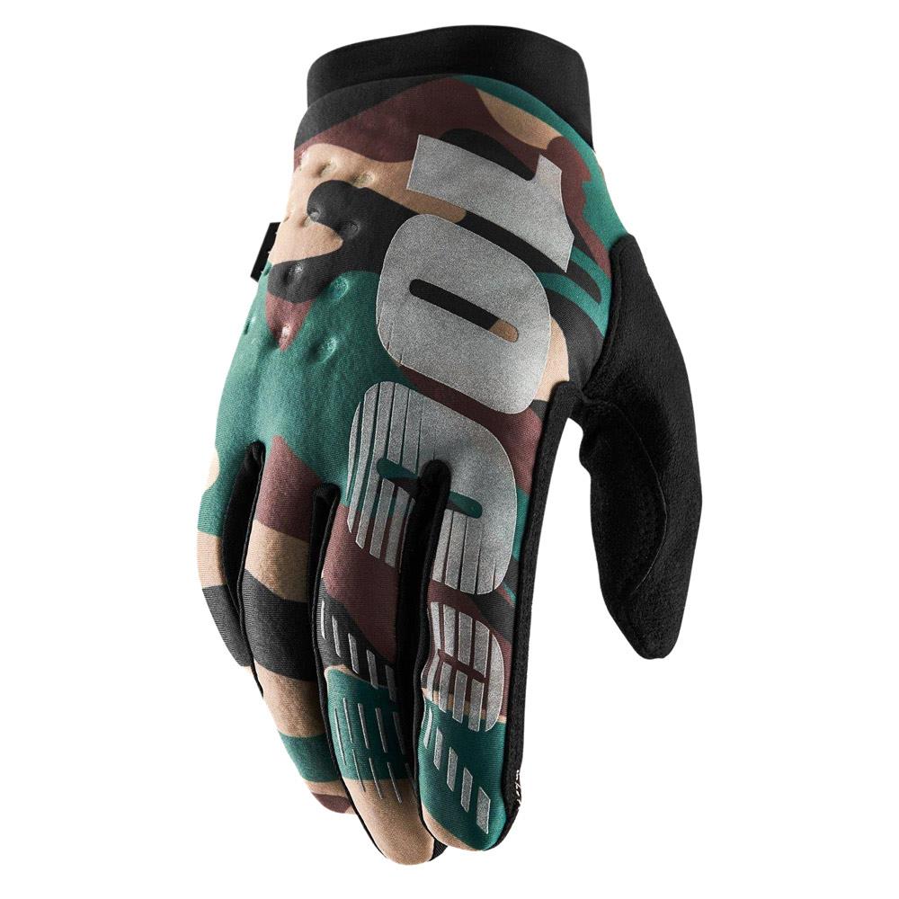 An image of 100% Brisker Race Gloves - Camo/Black Large BMX Gloves