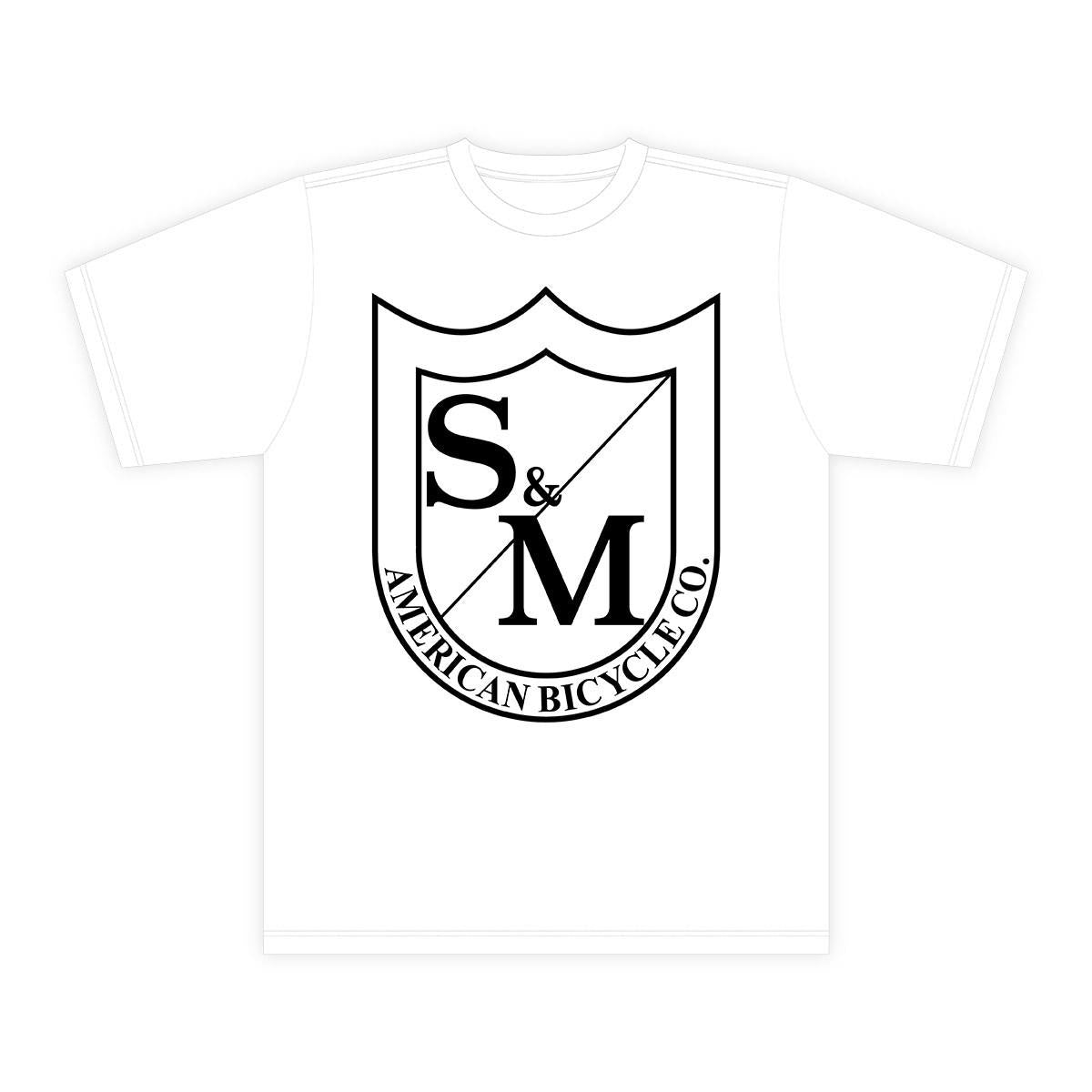 S&M Big Shield T-Shirt - Black On White Small