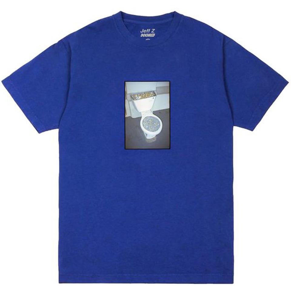 Doomed X Jeff Z Ashtray T-Shirt - Blue Small