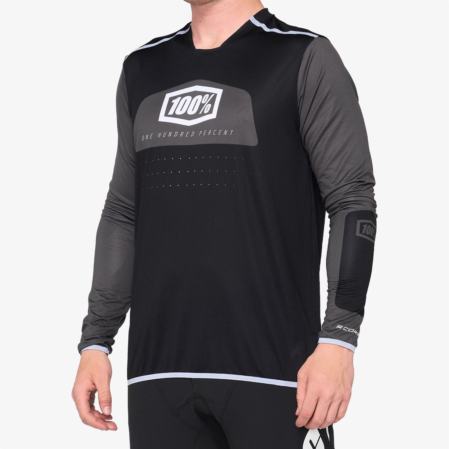 An image of 100% R-Core X Race Jersey - Black Large Race Tops