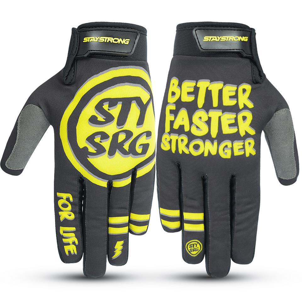 Stay Strong Rough BFS Youth Gloves - Black/Yellow Youth X Small