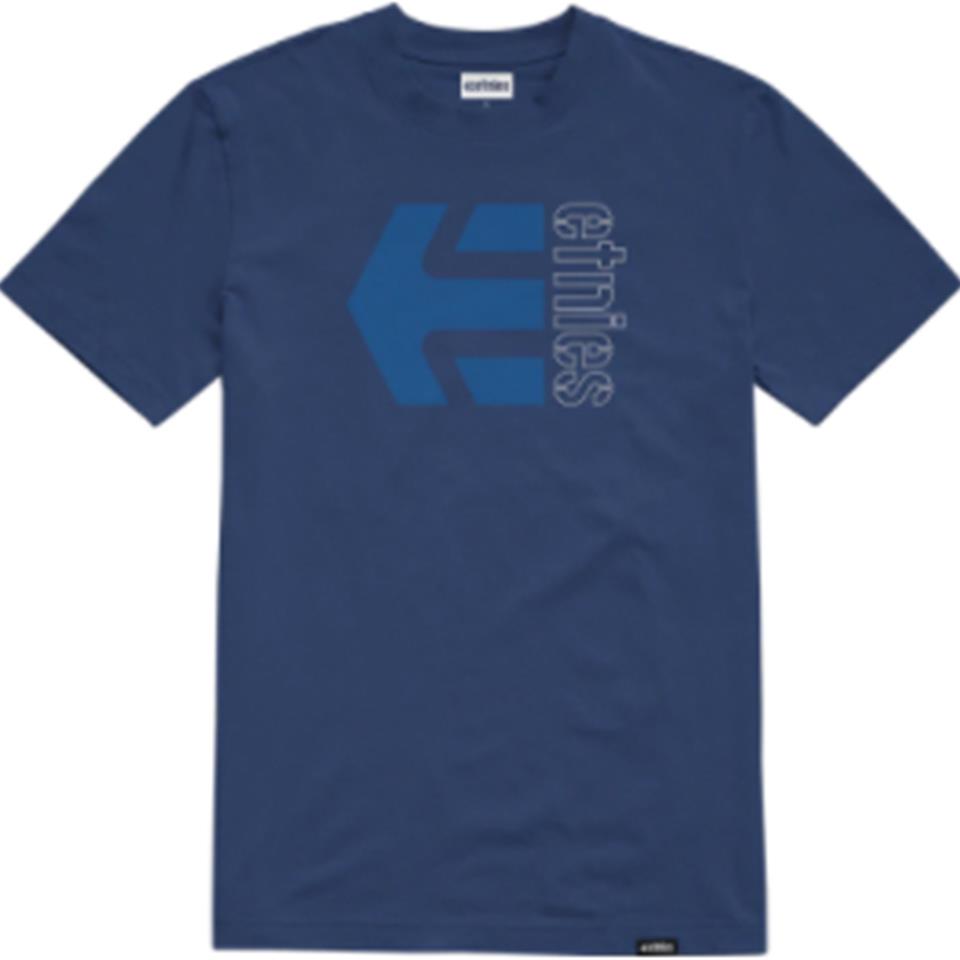 An image of Etnies Corp Combo T-Shirt - Blue/White/Navy Large T-shirts