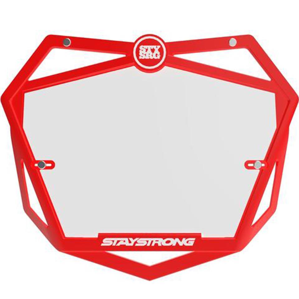 Stay Strong Primo 3D Pro Race Number Plate Red