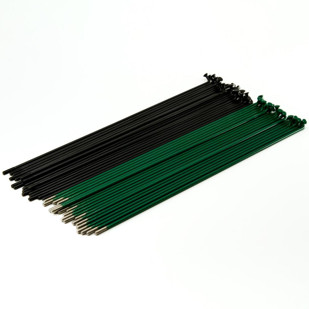 Source Stainless Spokes (40 Pack) - Black/Green 184mm
