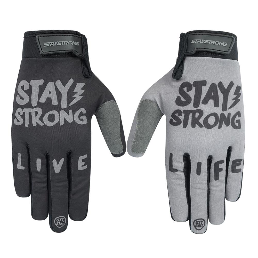 Stay Strong Live Life Gloves - Black/Grey Large