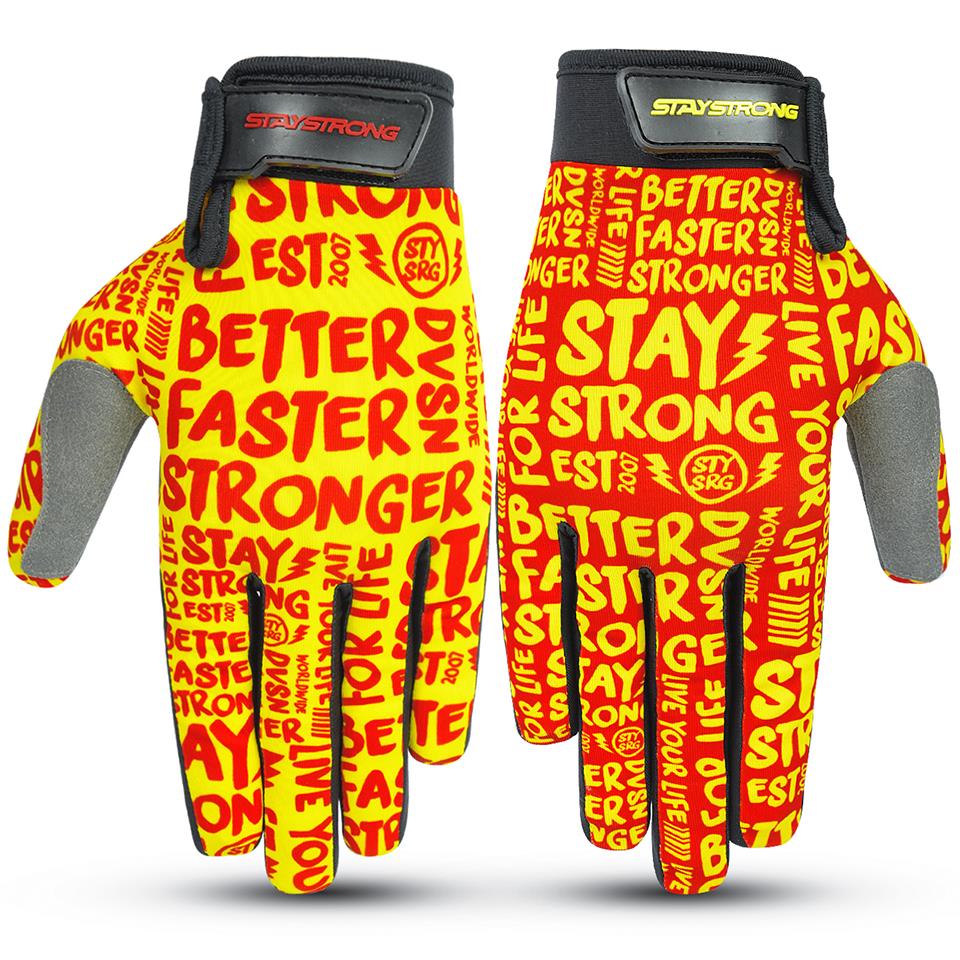 Stay Strong Sketch Youth Gloves - Red/Yellow Youth X Small