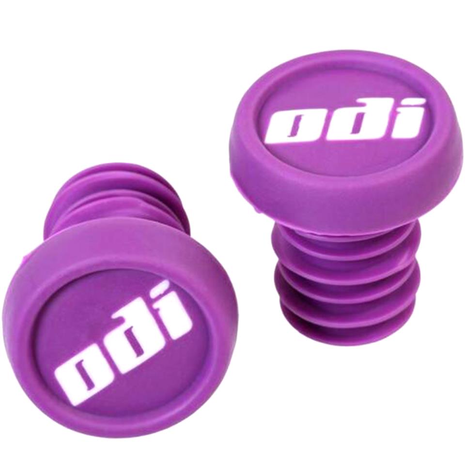 An image of ODI Nylon Push In Plugs Purple BMX Bar Ends