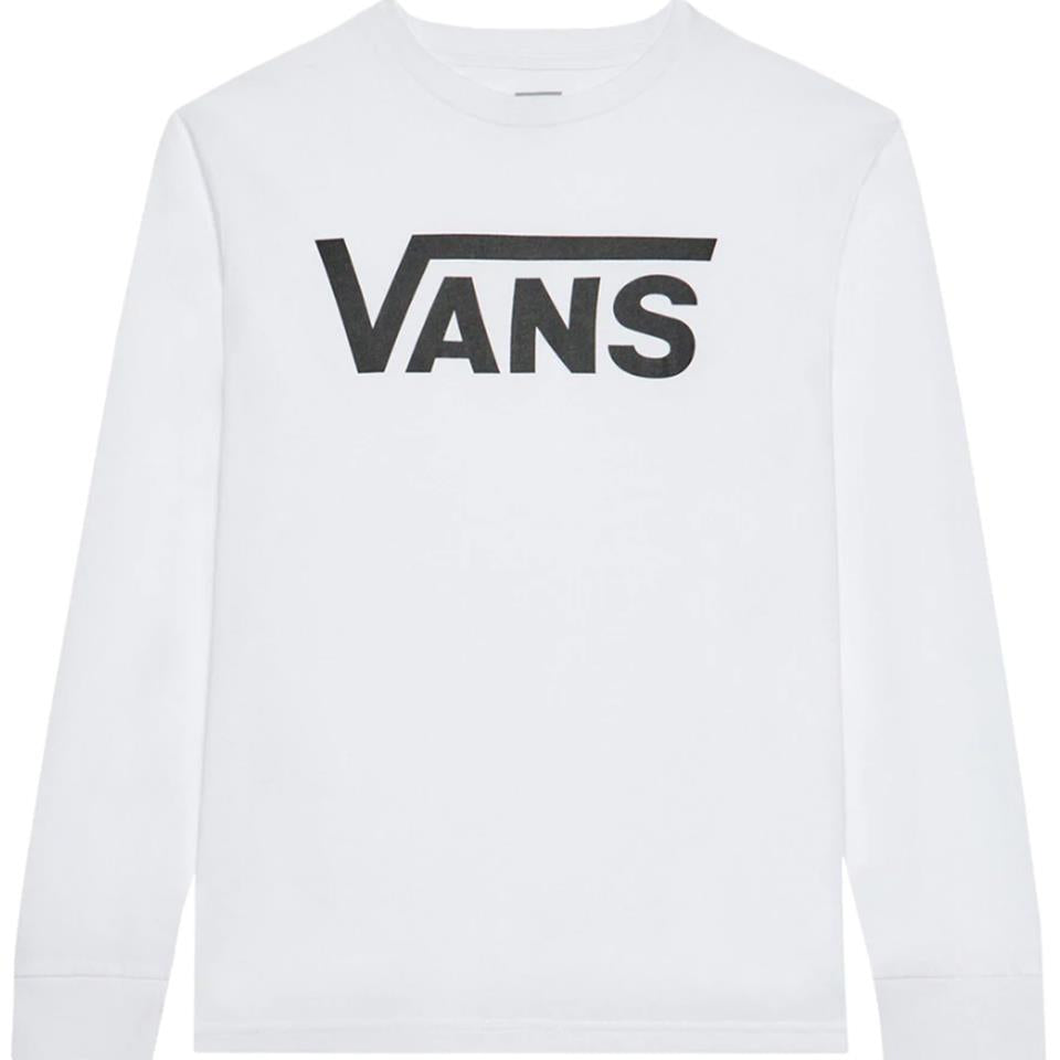 Vans Boys Classic Long Sleeve T-Shirt - White/Black Small
