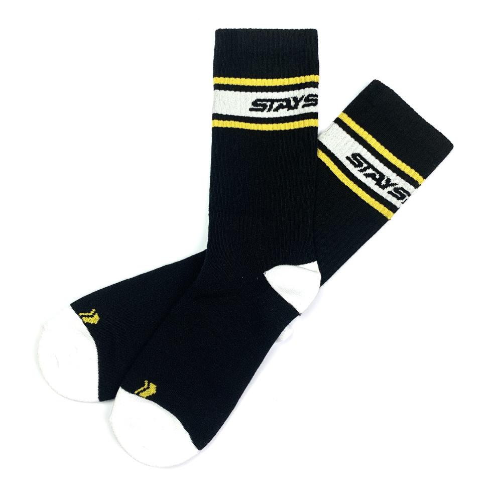 An image of Stay Strong Stripe Socks - Black Small/Medium Socks