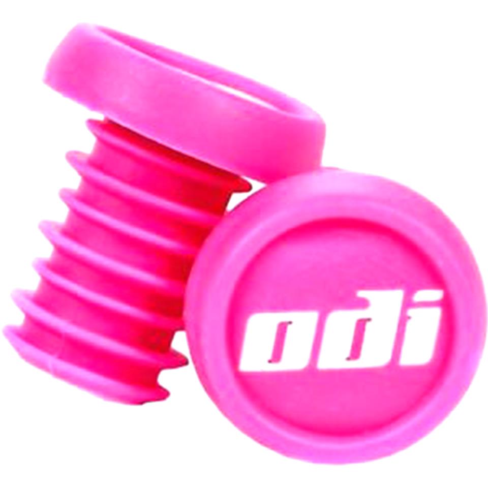 An image of ODI Nylon Push In Plugs Pink BMX Bar Ends