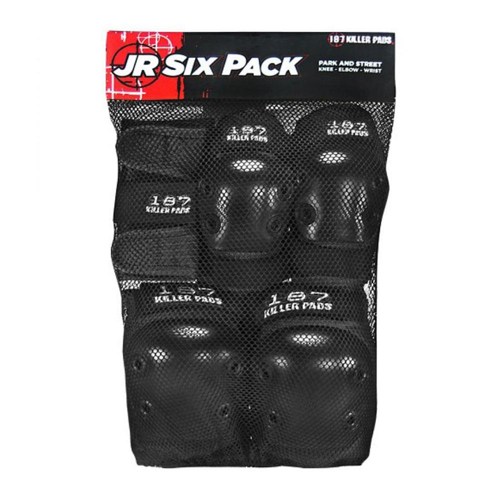 An image of 187 Killer Pads OSFA Jr. Six Pack Set - Black BMX Pads