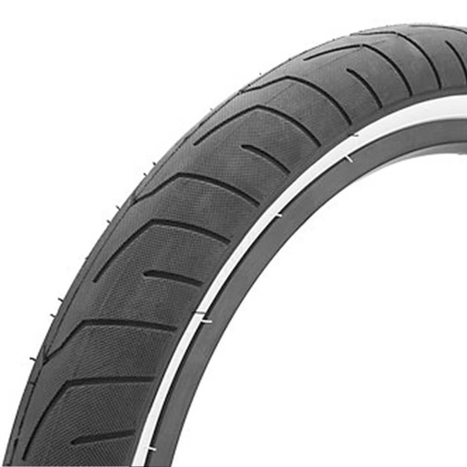 An image of Kink Sever Tyre Black With White Wall / 2.4" BMX Tyres