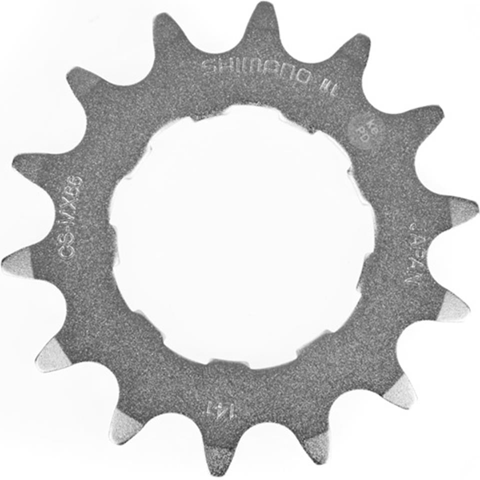 An image of Shimano CS-MX66 DX Race Sprocket 14T Silver / 14T BMX Hub Spares