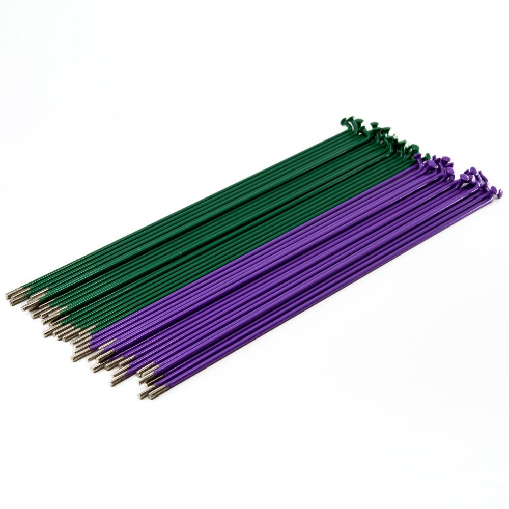 Source Stainless Spokes (40 Pack) - Green/Purple 184mm