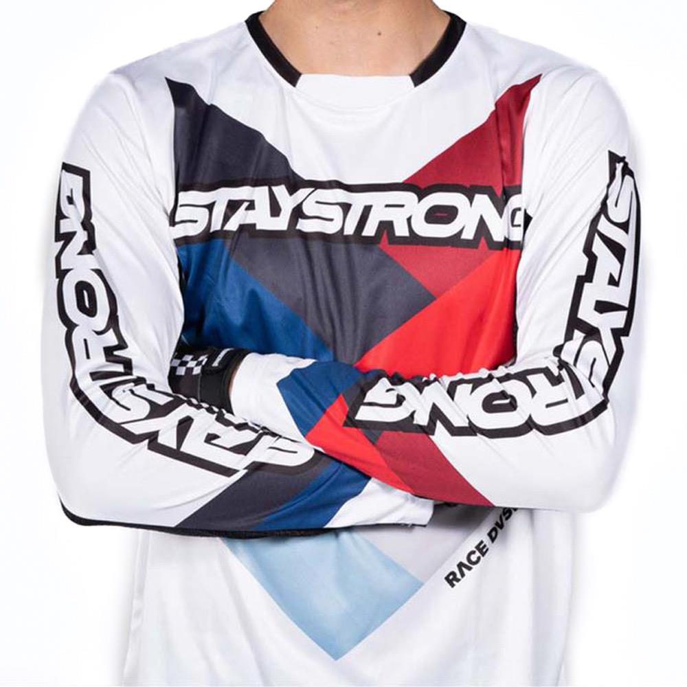 Stay Strong Youth Chevron Race Jersey - White 5-6 years