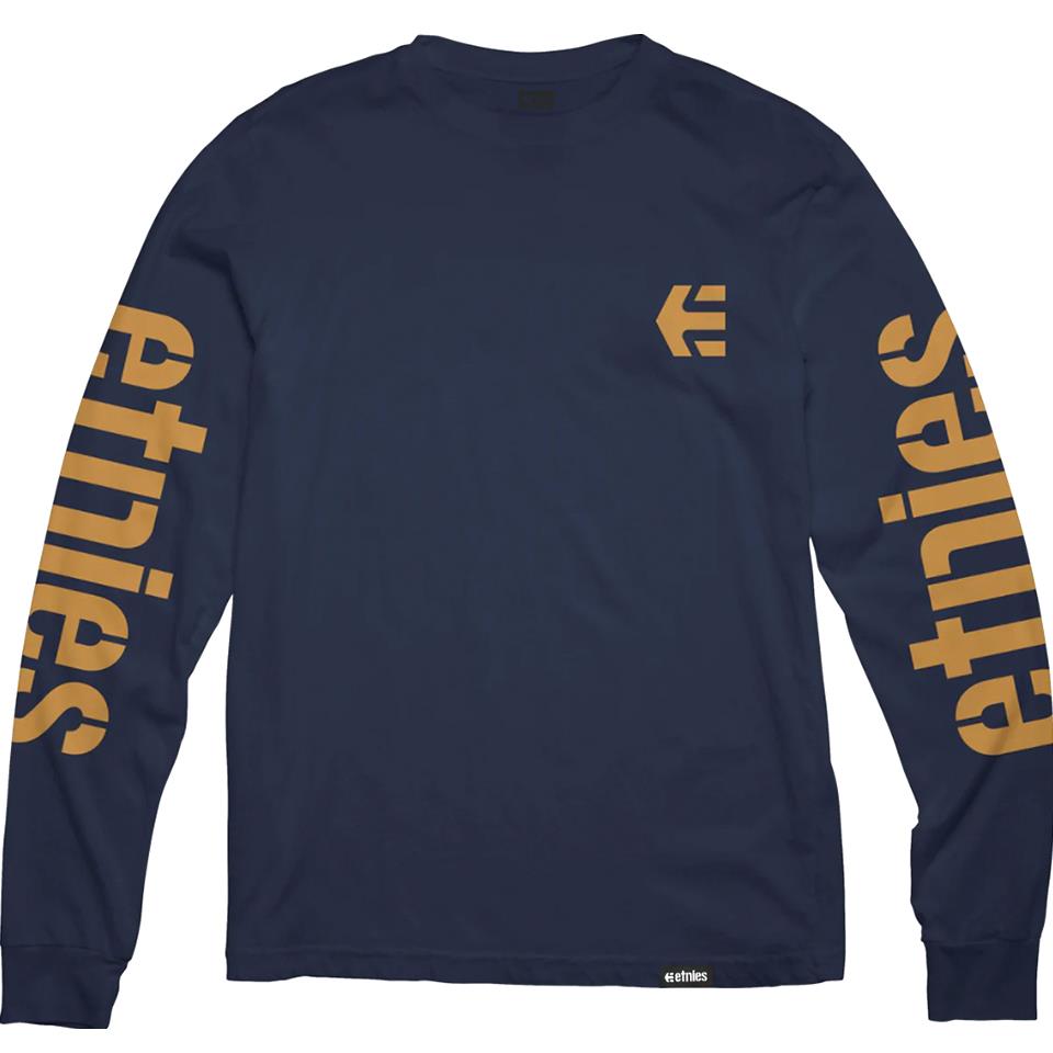 Etnies Icon Long Sleeve T-Shirt - Navy/Gum Medium