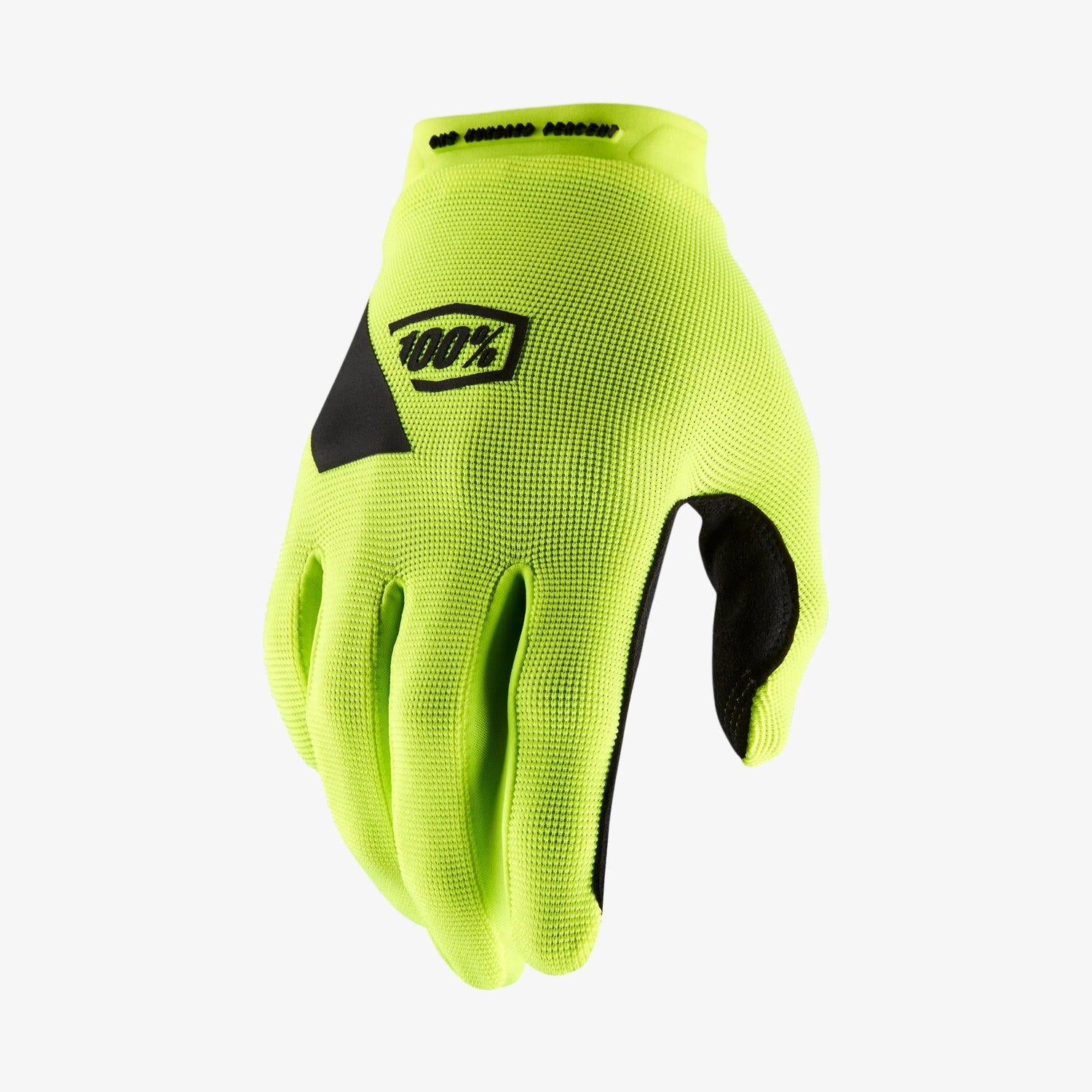 An image of 100% Ridecamp Race Gloves - Fluo Yellow Large BMX Gloves