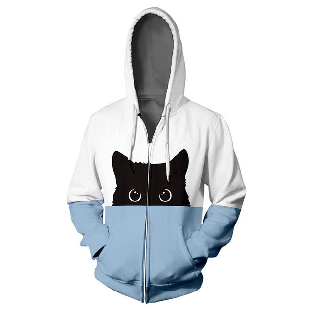 peeking cat hoodie