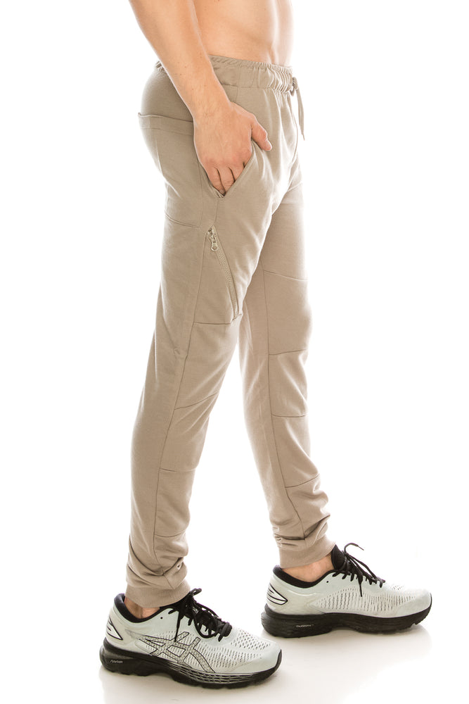 mens fleece joggers with zip pockets