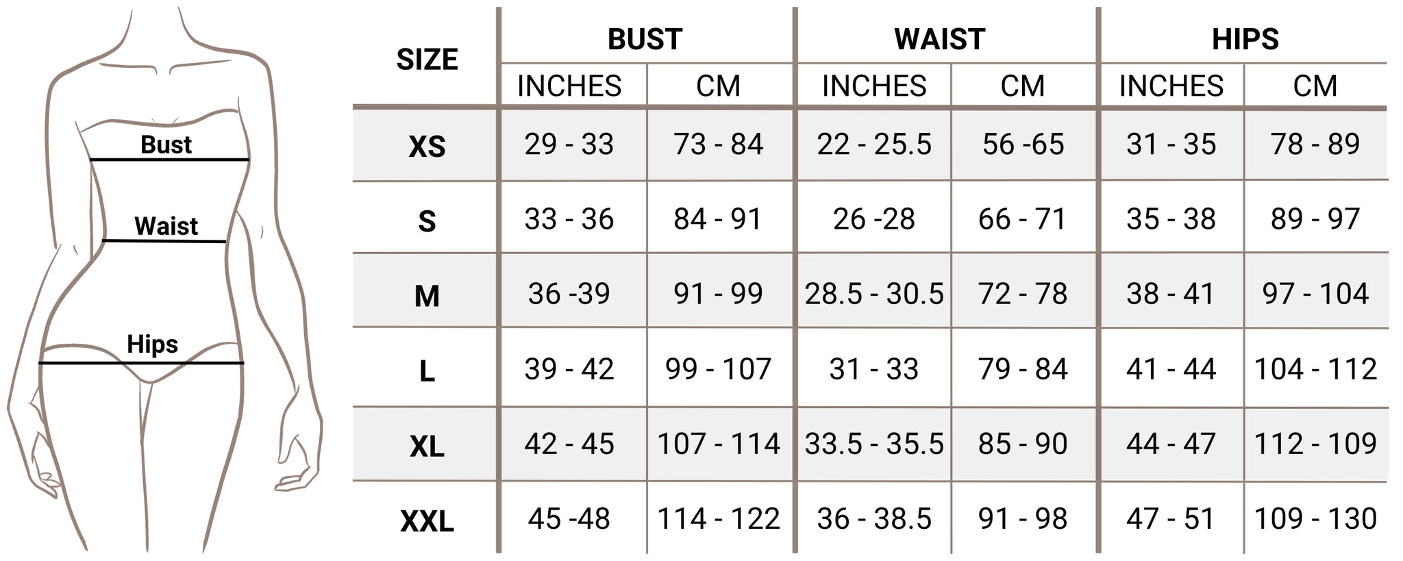 Sizing Guide – MBM Swim