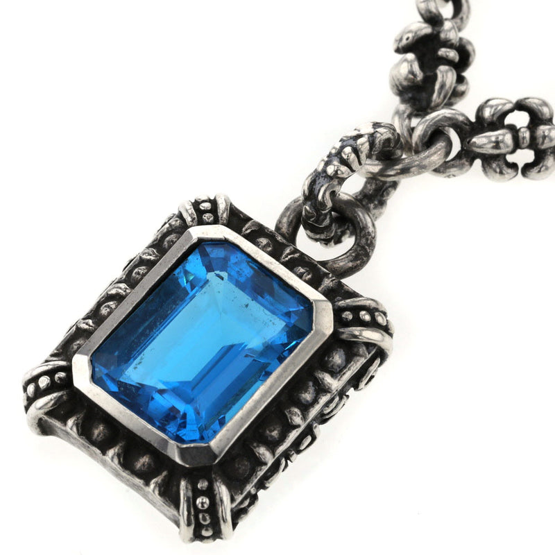 ロイヤルオーダー ネックレス GOD SQUARE W BLUE TOPAZ シルバー925