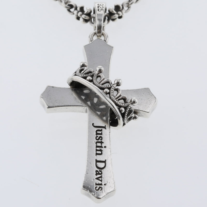 ブルー×レッド 新品◇JUSTIN DAVIS◇CROSS with CROWN PENDANT - 通販