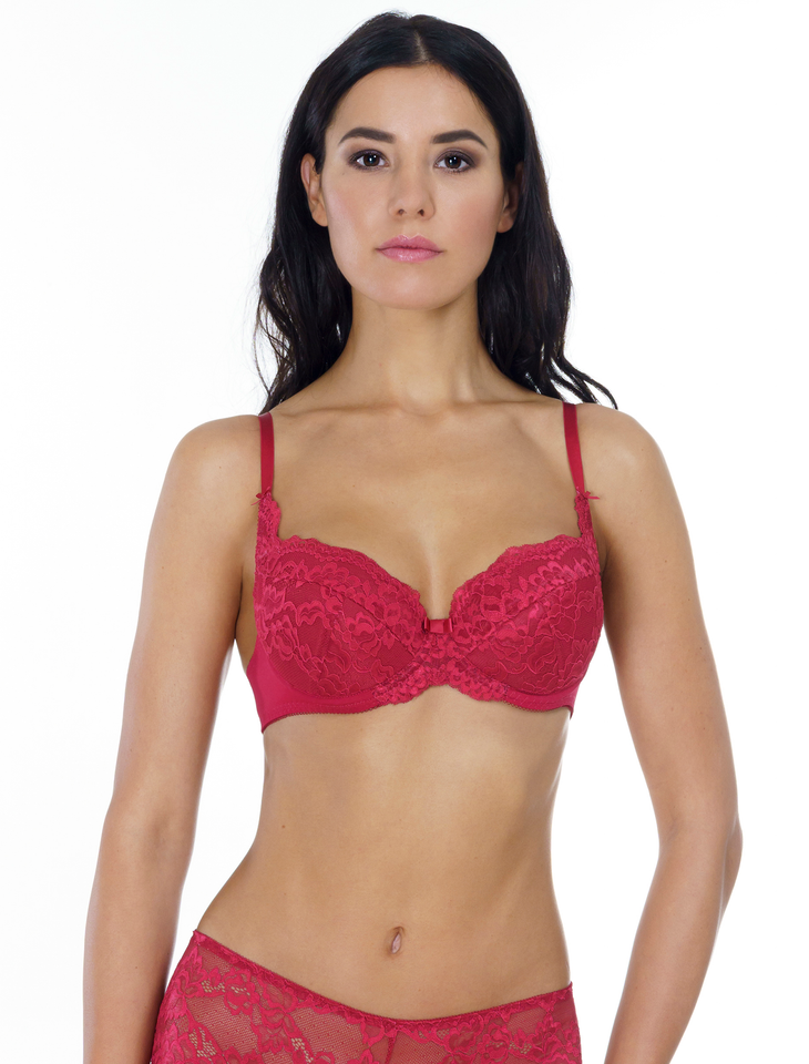 Red Lace Push Up Bra