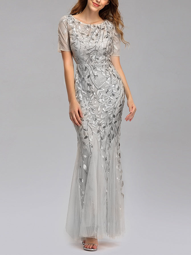 plus size silver maxi dress